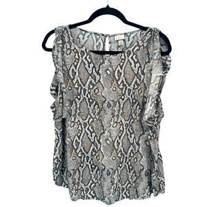 A new day Snakeskin Ruffle Tank Top XXL